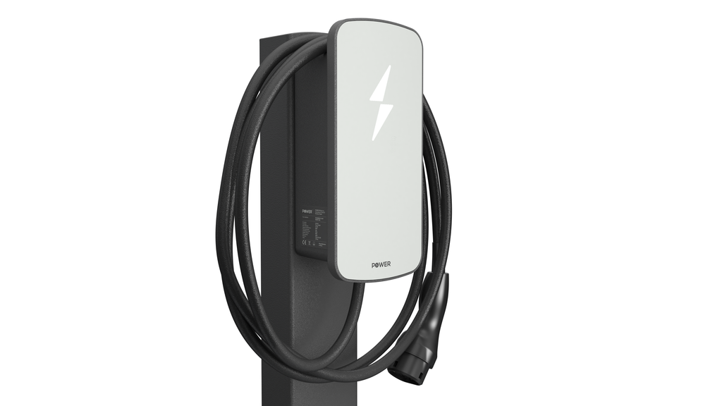 Słup montażowy do stacji ładowania - ukryta instalacja elektryczna