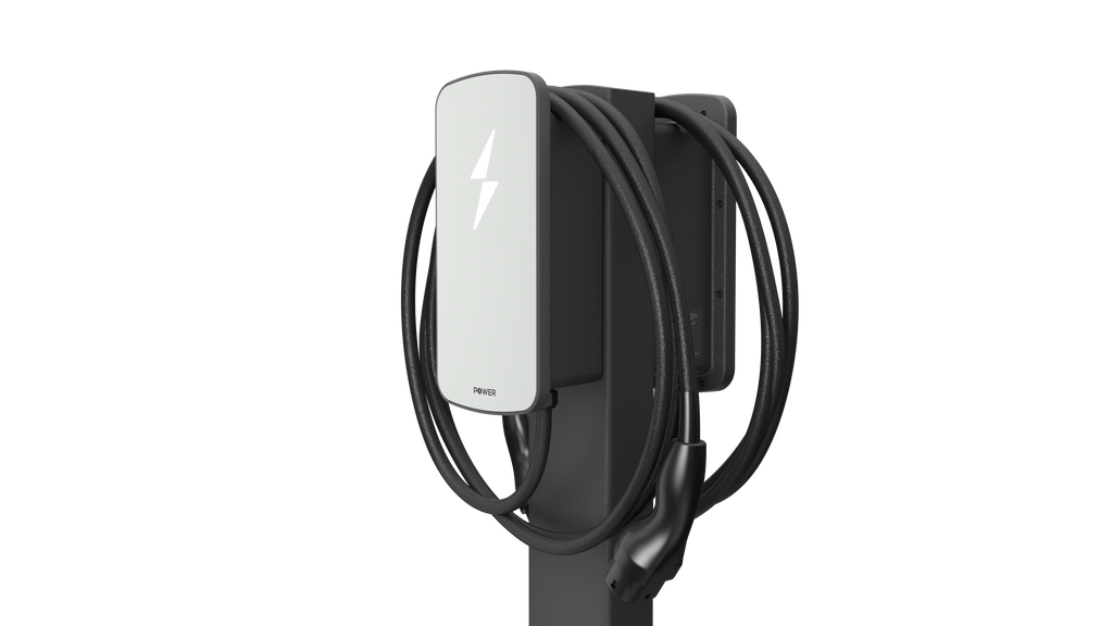 Słup montażowy do stacji ładowania - ukryta instalacja elektryczna