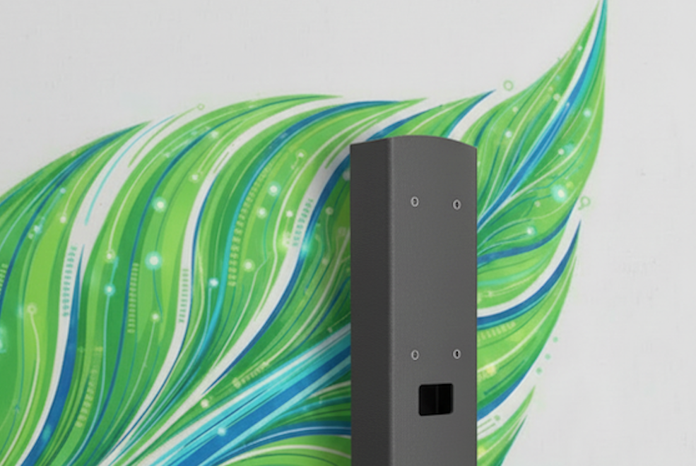 Kolumna montażowa PowerBox SEKWOJA - stal malowana proszkowo z liściem sekwoi